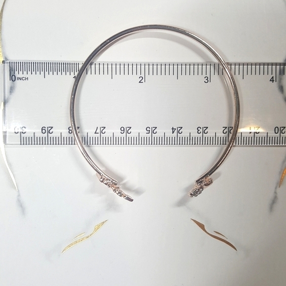 Gold Tone Love and Crystal Heart Cuff Bracelet - Picture 4 of 5